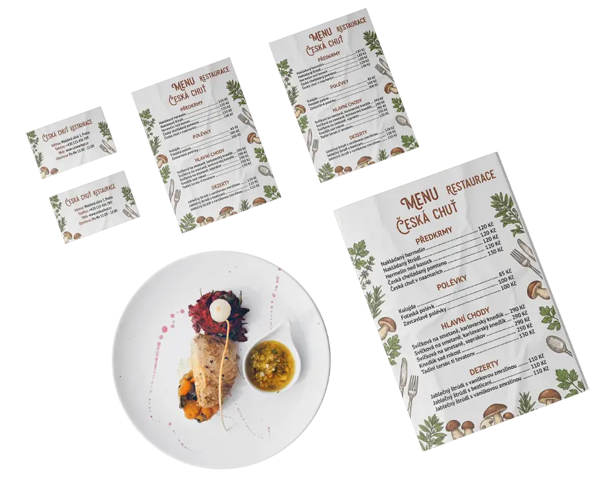 Tisk materiálů pro restaurace